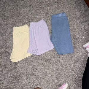H&M Kids Shorts Set - Pastel Yellow, Light Purple, Sky Blue